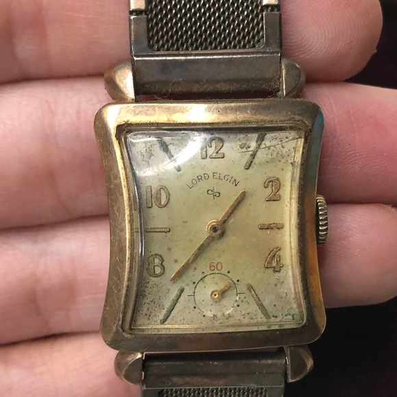 Vintage Lord Elgin Gold Tone Wrist Watch with Original Box Case - For Parts - Picture 7 of 16